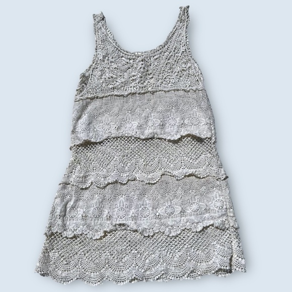 AMERICAN EAGLE OUTFITTERS Crochet Dress Cover Up Boho Beachy Feminine Ivory M - Picture 3 of 7